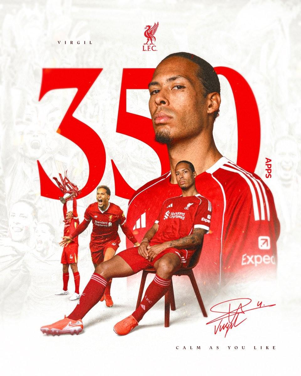 爱游戏中国官网-里程碑之战，范戴克迎来利物浦生涯第350次出场